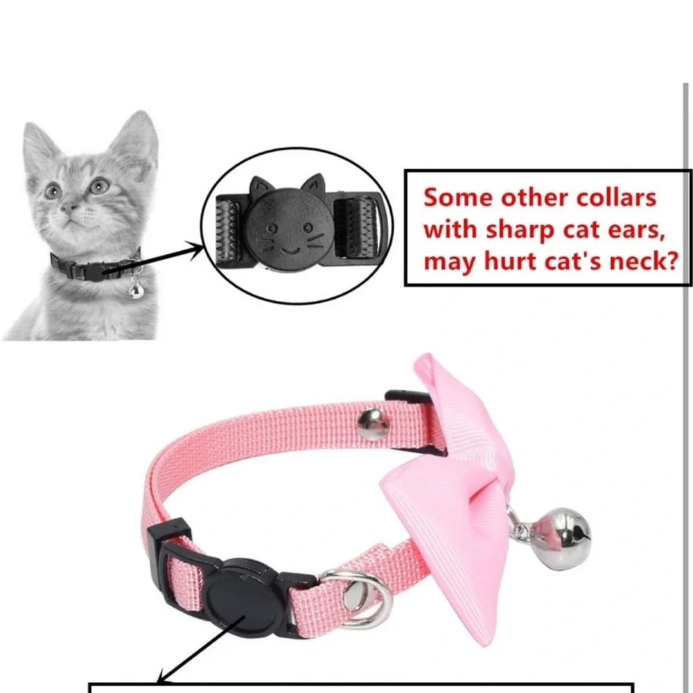 5for$10 Baby Pink Bell Cat Collar & Small Pet Collar Pet Accessories 10 Inches